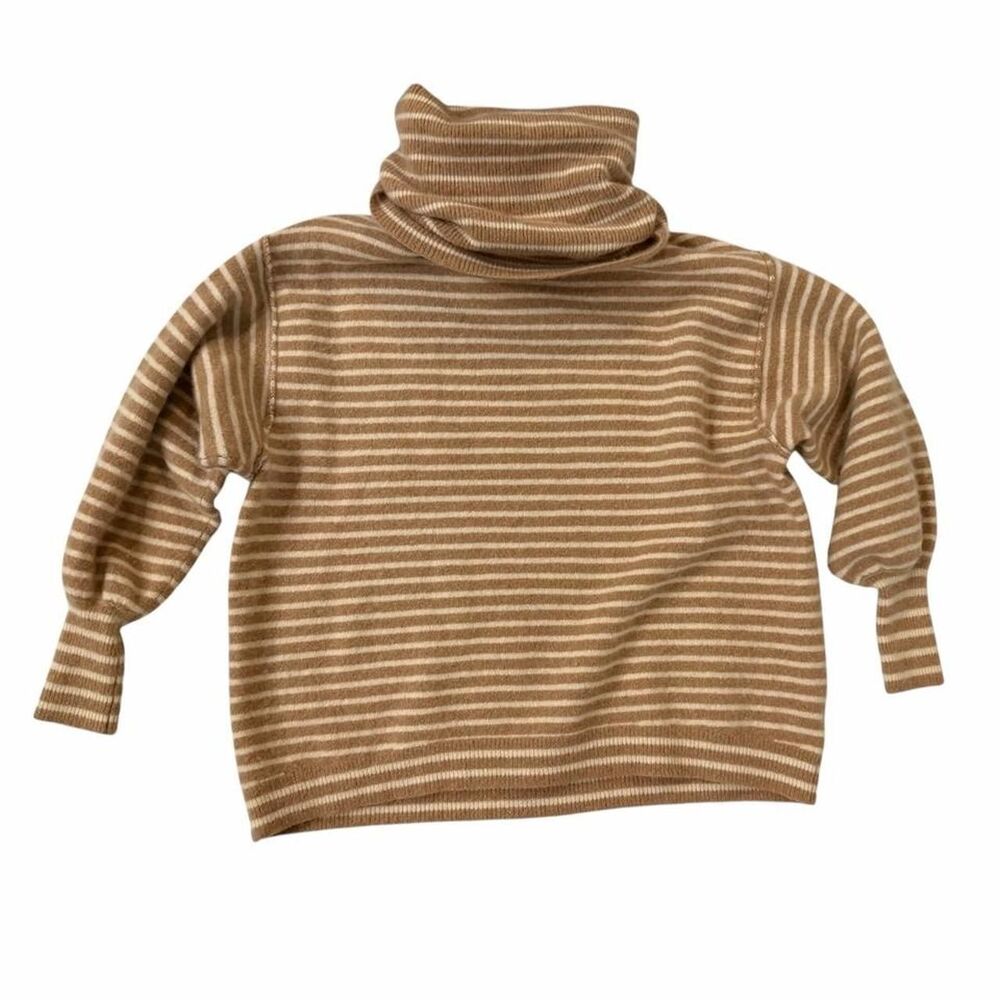 Free People Tan and cream striped sweater
